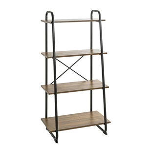23895 hengelo rek regal 4 planken melamine zwart metalen frame