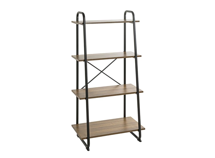 23895 hengelo rek regal 4 planken melamine zwart metalen frame