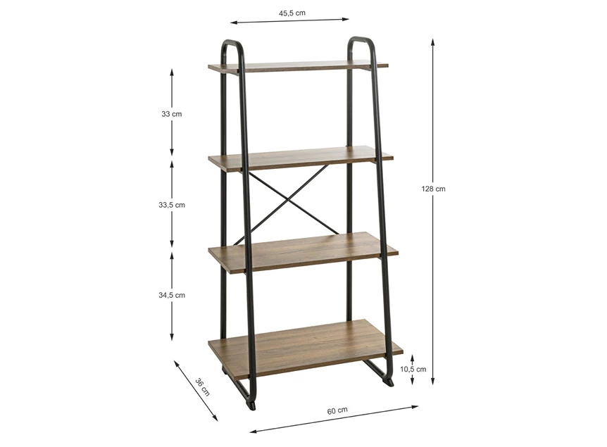 23895 hengelo rek regal 4 planken melamine zwart metalen frame afmetingen