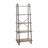 23896 hengelo regal rekje 5 planken hout melamine zwart metalen frame haku