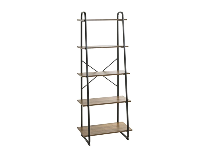 23896 hengelo regal rekje 5 planken hout melamine zwart metalen frame haku