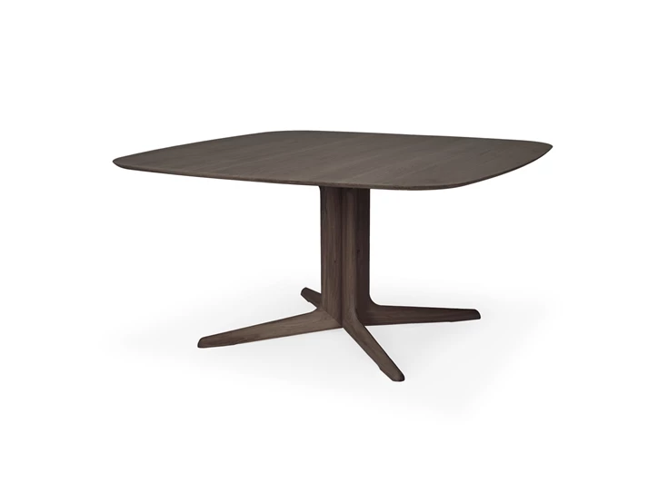Zijkant Vierkante eettafel Oak Corto Brown Dining Table 50998 Ethnicraft