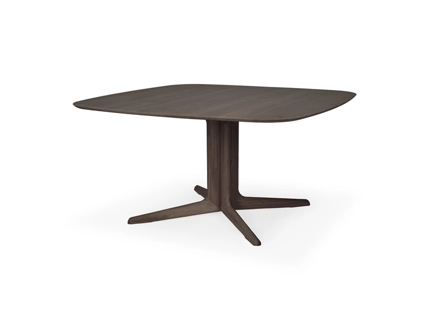 Zijkant Vierkante eettafel Oak Corto Brown Dining Table 50998 Ethnicraft