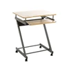 24989 bureau computertafel metalen frame wielen houten blad melamine compact haku