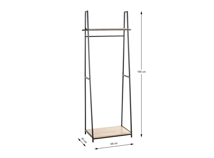 25492 pescara kledingrek halmeubel kapstok hout metaal haku afmetingen