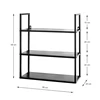 25564 wandrek regal sheffield zwart metaal hout 3 planken haku afmetingen