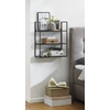25564 wandrek regal sheffield zwart metaal hout 3 planken haku sfeerbeeld
