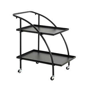 25565 nils serveerwagen zwart metaal wielen haku