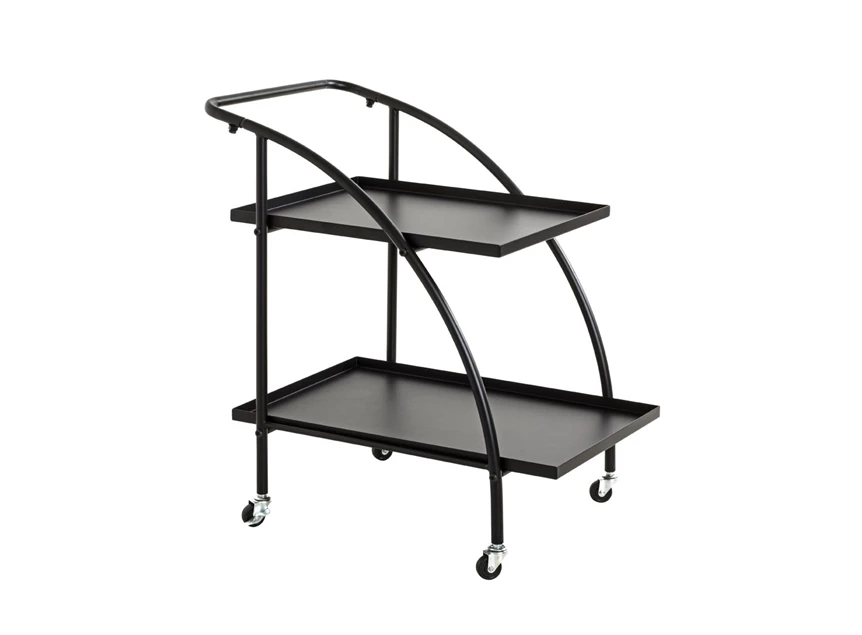 25565 nils serveerwagen zwart metaal wielen haku