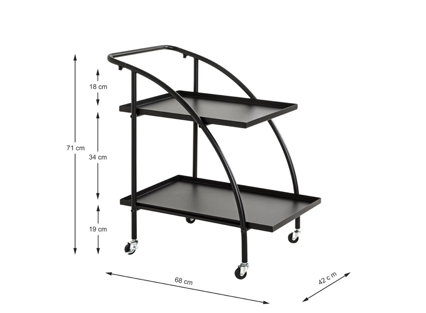 25565 nils serveerwagen zwart metaal wielen haku afmetingen