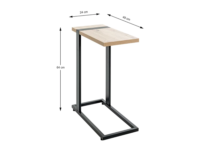 37400 saragossa bijzettafel laptoptafel metaal hout haku afmetingen