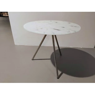 Bijzettafel Tripod Matilux Carrara inox frame Joli