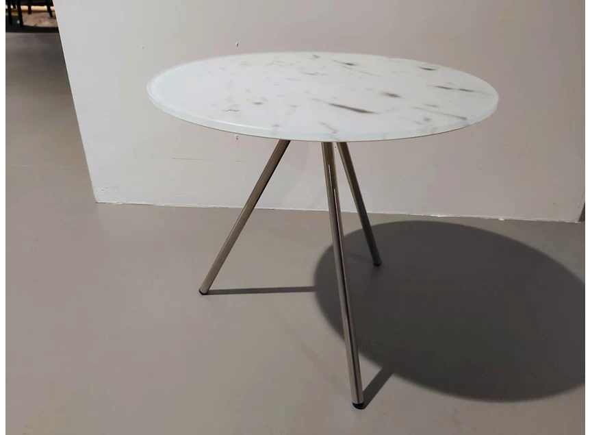 Bijzettafel Tripod Matilux Carrara inox frame Joli