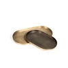 TH1351 - Set of 2 trays - metal - big_brass antq-small_brass antq outside and blacked inside
