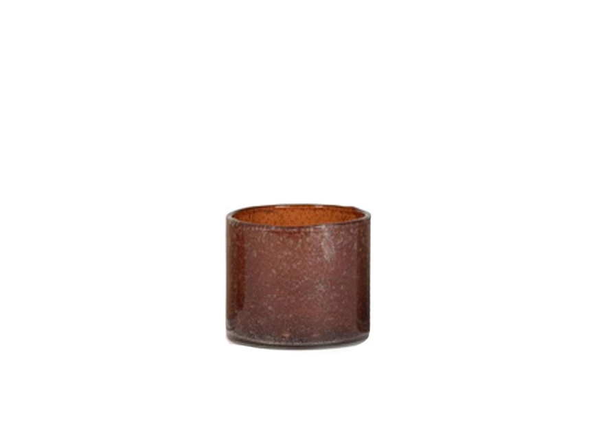 DCGI458A - TLight holder bubbles - glass - amber - Ø 6x6cm