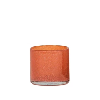 DCGI458O - TLight holder bubbles - glass - orange - Ø 6x6cm