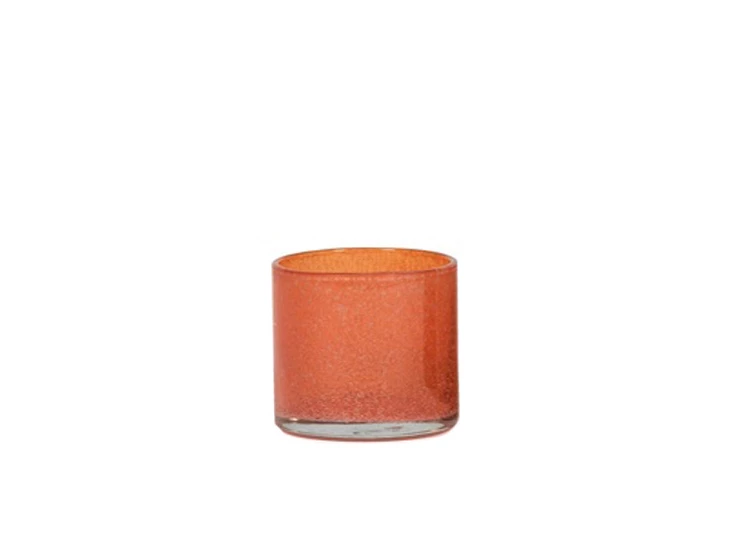 DCGI458O - TLight holder bubbles - glass - orange - Ø 6x6cm