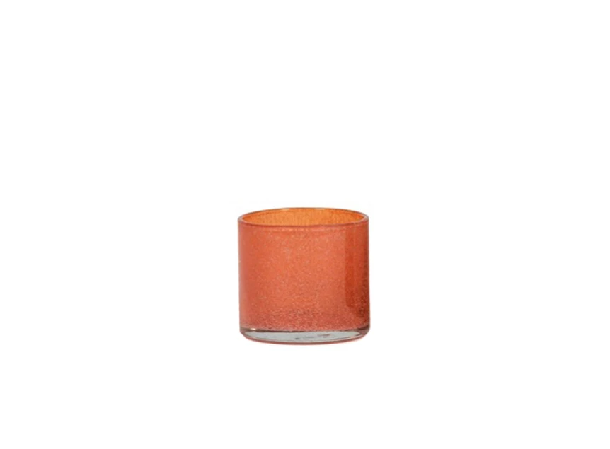 DCGI458O - TLight holder bubbles - glass - orange - Ø 6x6cm