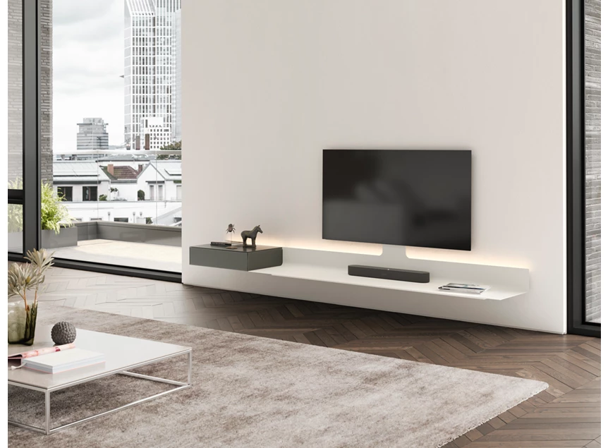 Sfeerfoto Tv-meubel Air 4 All metaal wit glas grijs Spectral