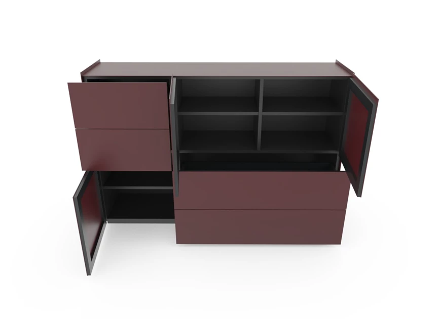 Open Barkast Side mat glas op sokkel Spectral