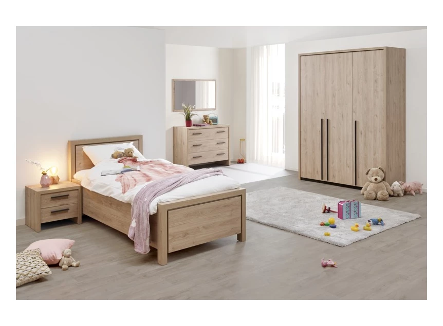 sfeerbeeld viola draaideurkast slaapkamer castella imitatiehout bauwens