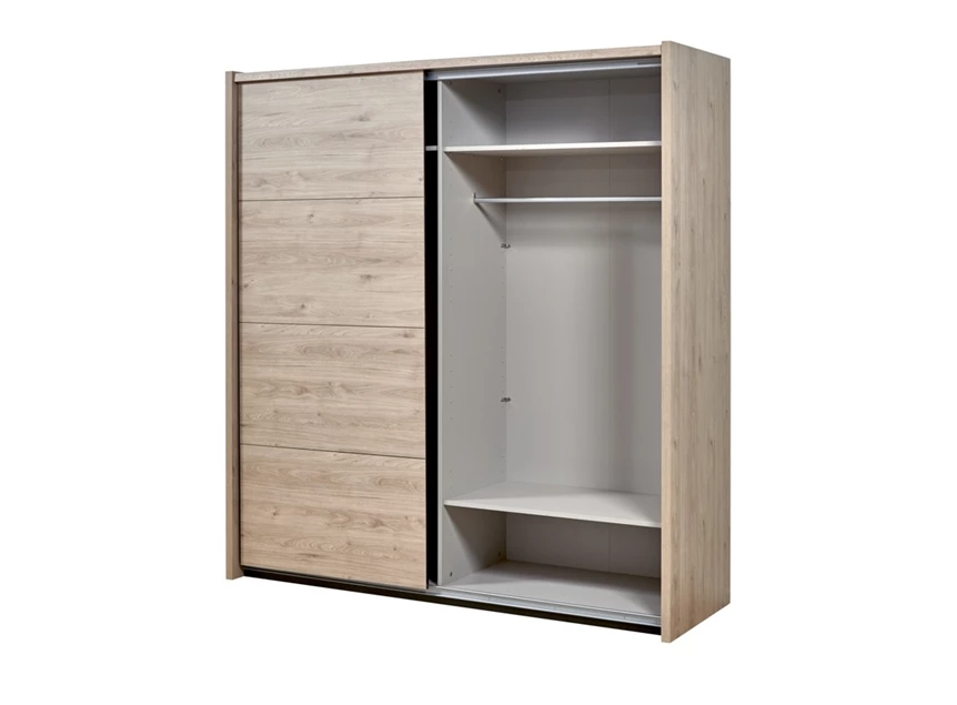 viola schuifdeurkast 2 deuren vol 200cm slaapkamer kledingkast castella imitatiehout open