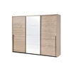 viola schuifdeurkast 3 deuren vol spiegel 250cm kledingkast castella imitatiehout gesloten