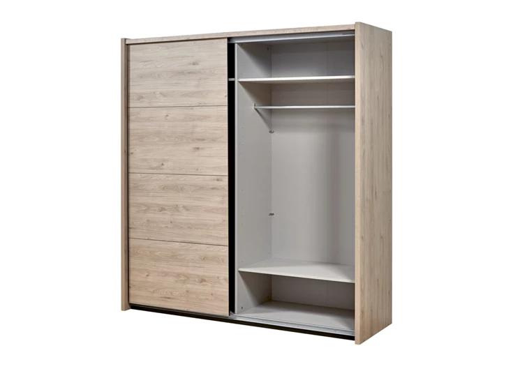 viola schuifdeurkast 2 deuren vol 200cm slaapkamer kledingkast castella imitatiehout open