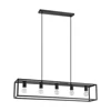33684 hanglamp eglo blackcrown promo zwart staal industrieel 5 lampen e27 luster
