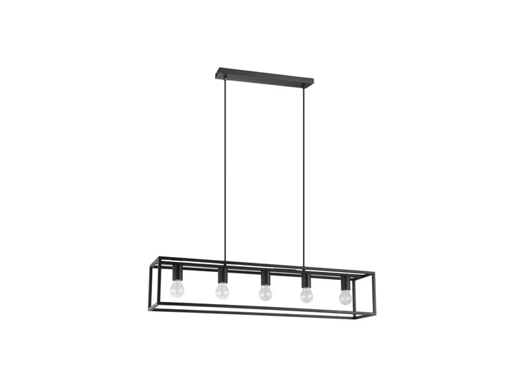 33684 hanglamp eglo blackcrown promo zwart staal industrieel 5 lampen e27 luster