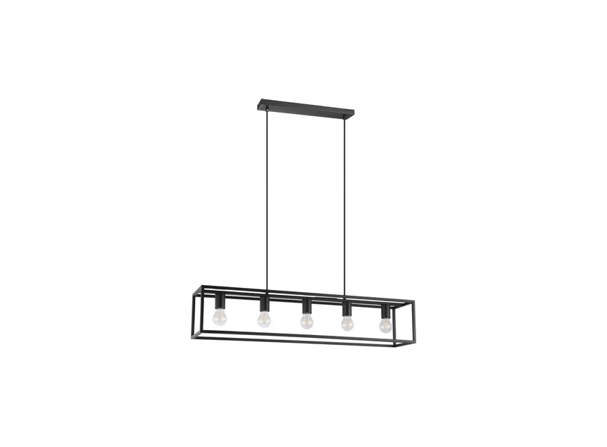 33684 hanglamp eglo blackcrown promo zwart staal industrieel 5 lampen e27 luster
