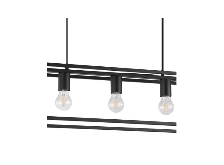 33684 hanglamp industrieel 5 lampen e27 luster eglo blackcrown promo zwart staal