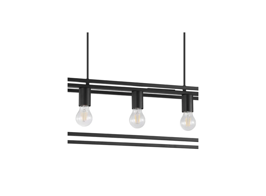33684 hanglamp industrieel 5 lampen e27 luster eglo blackcrown promo zwart staal