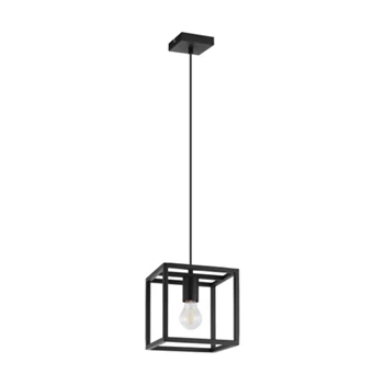 33686 1 lamp e27 luster eglo blackcrown promo zwart staal hanglamp industrieel