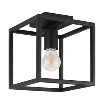 33688 plafonnière eglo zwart staal promo budget plafondlamp blackcrown industrieel modern