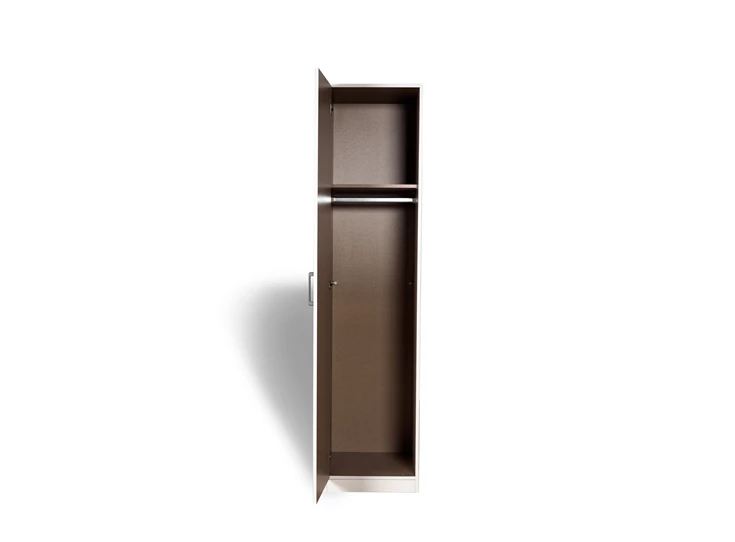 AG380.3726 Allrounder draaideurkast 1 deur alpen wit links vooraanzicht open