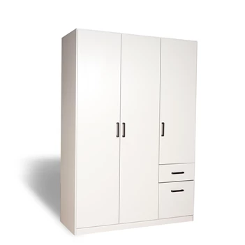 AG380.32Q2 Allrounder draaideurkast 3 deur 2 laden alpen wit schuin vooraanzicht gesloten