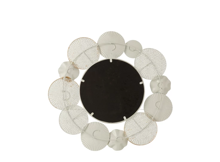 Ronde spiegel metalen cirkels- wit/goud - achteraanzicht