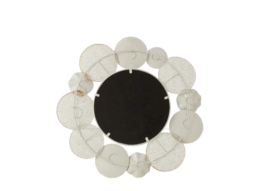 Ronde spiegel metalen cirkels- wit/goud - achteraanzicht