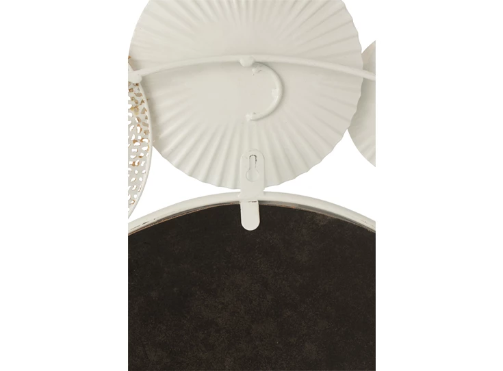 Ronde spiegel metalen cirkels- wit/goud - detail achterkant