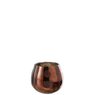 glazen theelichthouder Coconut bruin