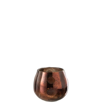 glazen theelichthouder Coconut bruin