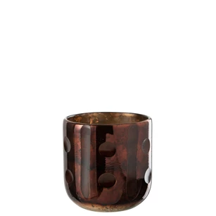 bruine Coconut cylinder theelichthouder glas