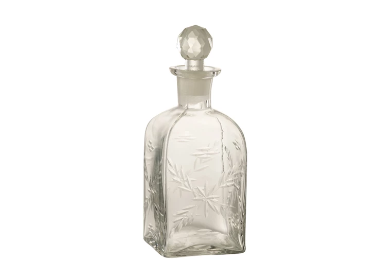 vierkanten glazen karaf- transparant- schuin zicht