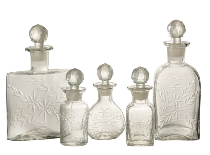 vierkanten glazen karaf- transparant- combinatie