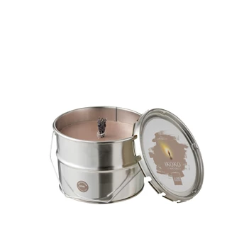 Buitenkaars- verfpot Ikoko- metaal/was- taupe S 50u- open pot