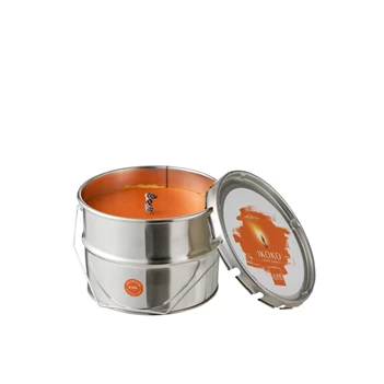 Buitenkaars- verfpot Ikoko- metaal/was- oranje S 50u- open pot