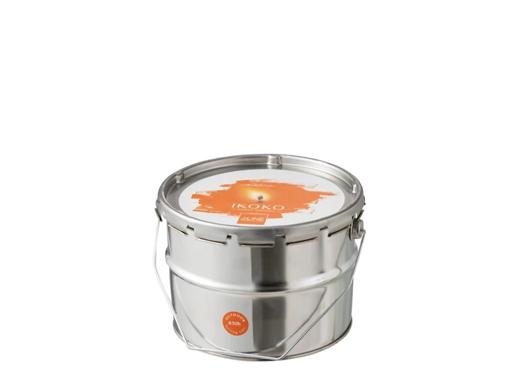 Buitenkaars- verfpot Ikoko- metaal/was- oranje S 50u- gesloten pot