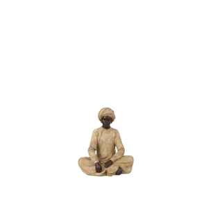 zittende indiase figuur- poly- beige/bruin S- 11612