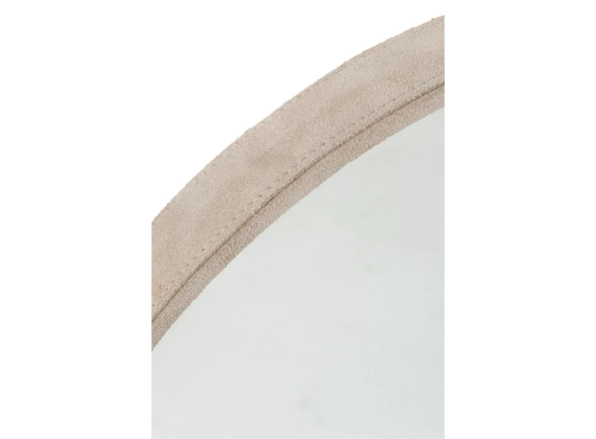 ronde beige spiegel- leder S- detail leder